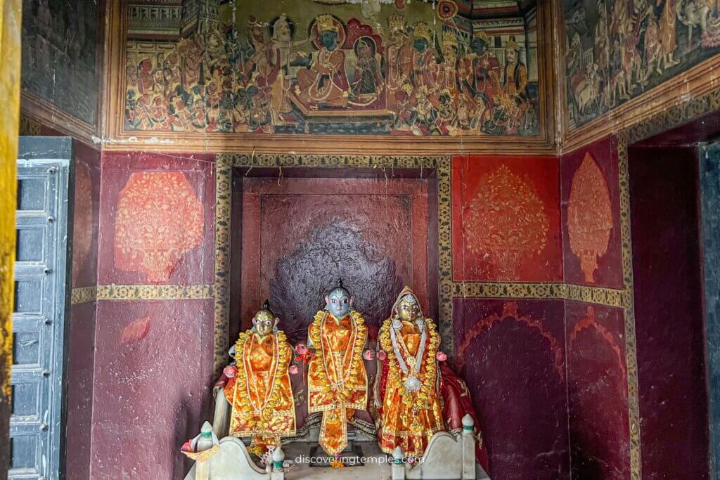 temples near assi ghat varanasi - assi ghat banaras - ancient paintings inside laxmi narayan temple